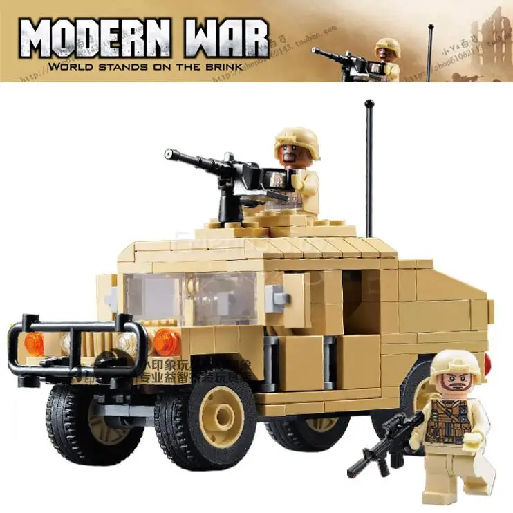 

235pcs Set Modern War Military Transport Carrier Humvee Cargo Troop Armament SWAT Toys Building Blocks