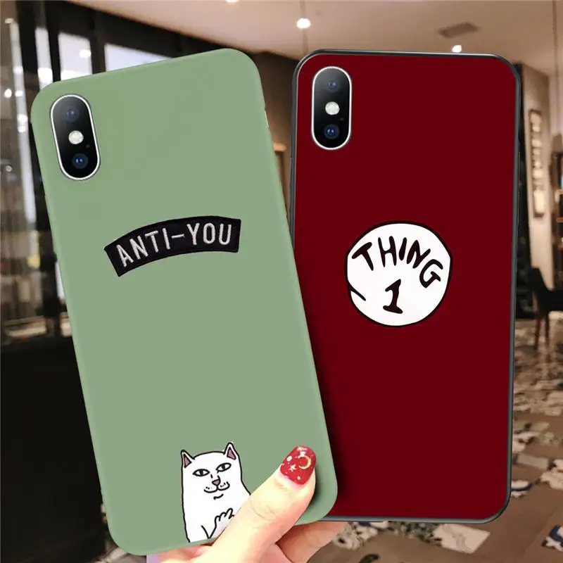 

Moskado Letter Phone Case For iPhone 7 6 6s 8 Plus 5 5s SE X XS XR XS Max Funny Finger Kitten Silicone Cases Soft TPU Back Cover