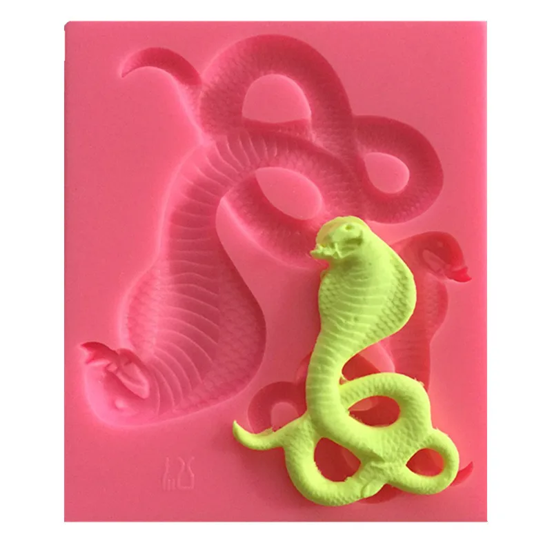 1PC Silicone 3D Animal Snake Fondant cake mold Resin,Clay Crafts Molds