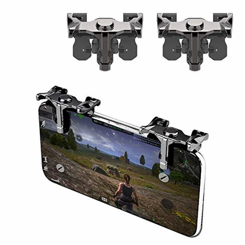 

Portable metal trigger mobile game button for Pubg controller L1R1 mobile phone button handle for iPhone LG Samsung, etc.