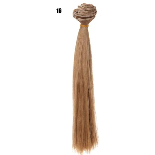 25 см* 100 см кукольные парики/волосы refires bjd волосы черный золотой коричневый зеленый прямой парик густые волосы для 1/3 1/4 BJD diy - Цвет: Color 16