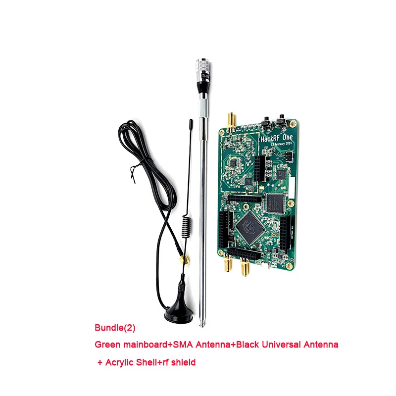 HackRF одно программное радио(SDR) макетная плата 1 МГц-6 ГГц с антенна SMA+ черная универсальная Антенна и акриловая оболочка - Цвет: Green Bundle03