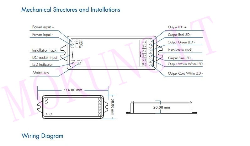 5CH* 3A 12-24VDC CV контроллер V5-M один цвет/цветовая температура/RGB/RGBW/RGB+ CCT Универсальный Приемник RGB+ CCT мини-контроллер