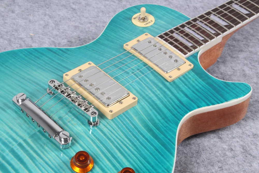 standard Sky blue ELECTRIC GUITAR WITH SILVER HARDWARE OEM guitar free