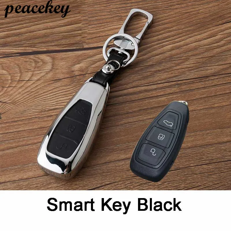 Кожаный чехол peacekey для автомобильного ключа с умным дистанционным управлением для Ford Fiesta Focus 3 4 MK3 MK4 Mondeo Ecosport Kuga Focus ST