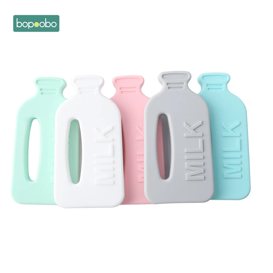 Bopoobo Silicone1pc детский прорезыватель BPA бесплатная бутылка для молока в форме новогоднего подарка для детей, Силиконовые Прорезыватели для