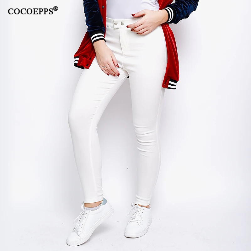 Женские модные весенние узкие брюки COCOEPPS 2019 однотонные карандаш с карманами для