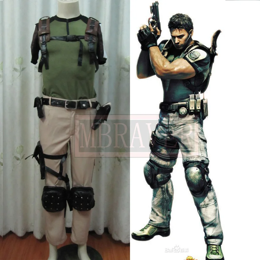 

BIOHAZARD 5 / Resident Evil 5 Chris Redfield Cosplay Costume Anime Costom Made Uniform Game Version