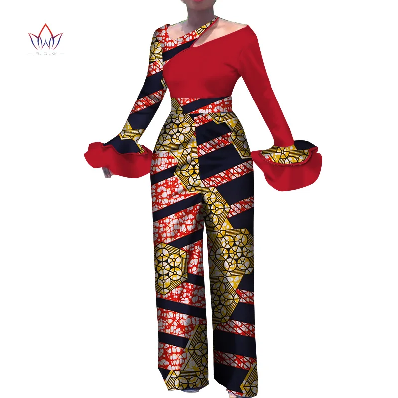 Женский Африканский комбинезон с бабочкой, африканская одежда, Африканский комбинезон с принтом, цветная Дашики, Женская африканская одежда WY3526