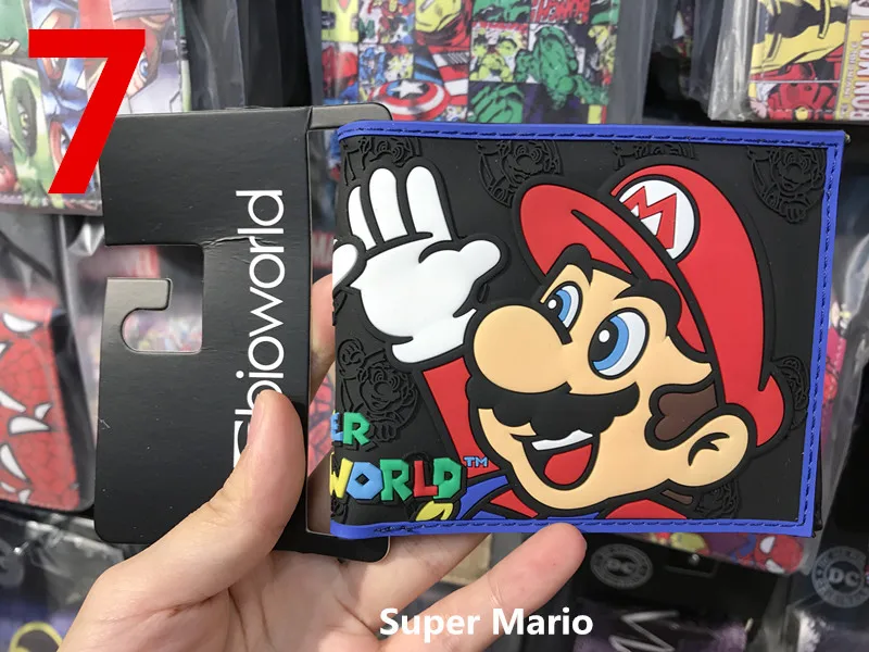 

super mario PU Short Wallets mario Comics wallet male and female student Bifold Purse