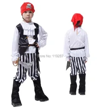 Free Shipping Halloween cosplay costume Children’s Vikings pirate clothing kids Pirates of the Caribbean dress clothes COS