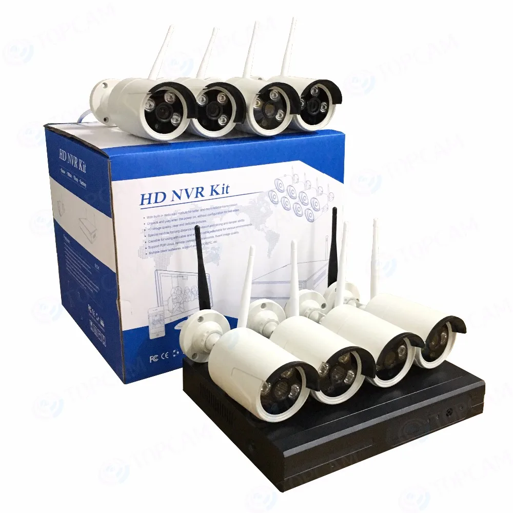 TOPCAM 2MP CCTV System 1080P 8ch HD Wireless NVR kit 3TB HDD Outdoor IR