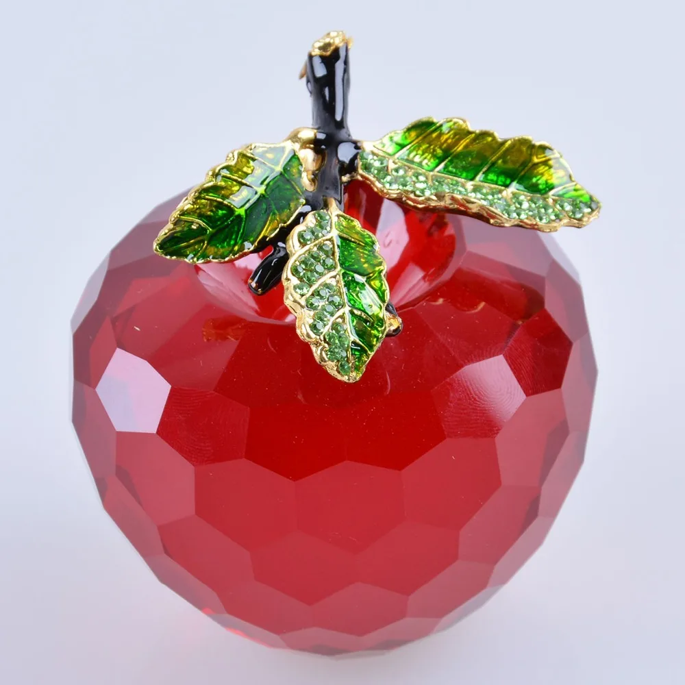 Рождественский подарок, подарок на день матери, большое красное яблоко, Хрустальное пресс-папье, украшение, Хрустальное стекло, фрукты, 80 мм, украшение