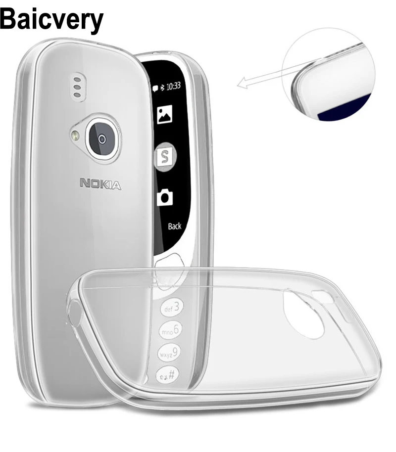 سوبر رقيقة حالة لينة سيليكون TPU حالة لنوكيا 3310 2017 تا-1030 N3310 جديد الغطاء الخلفي حالة 2.4 بوصة واقي للشاشة