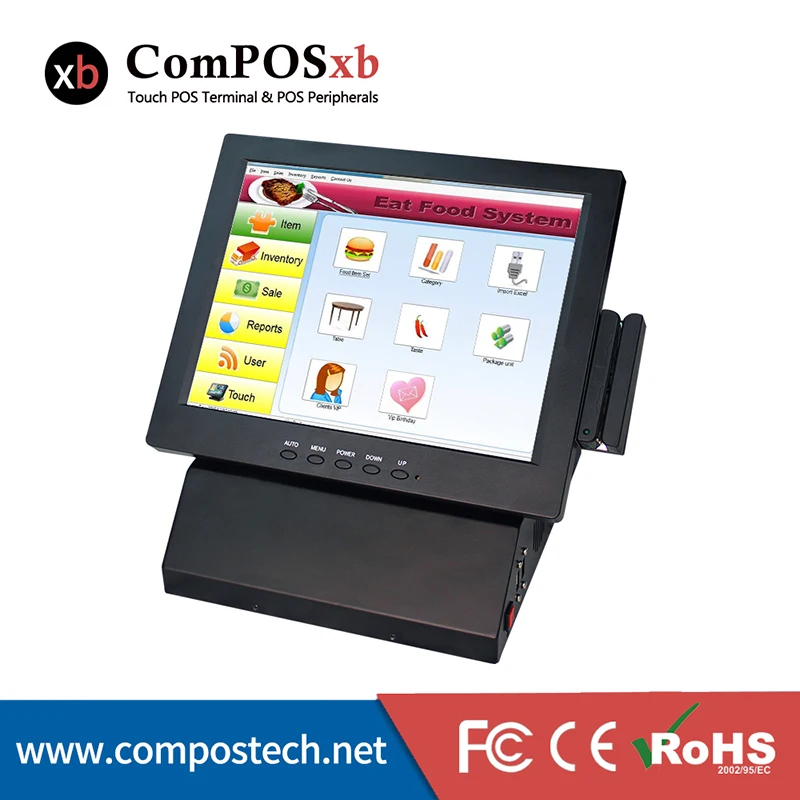 US $230.00 Factory Drectly Saling Cash Register 12 Inch Touch Screen POS System With BuiltIn Card Reader For Restaurant