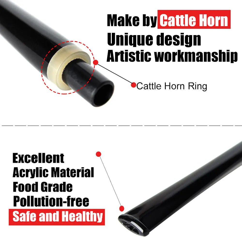 2pcs Black Acrylic Mouthpieces Pipe Stem for Churchwarden Tobacco Pipes