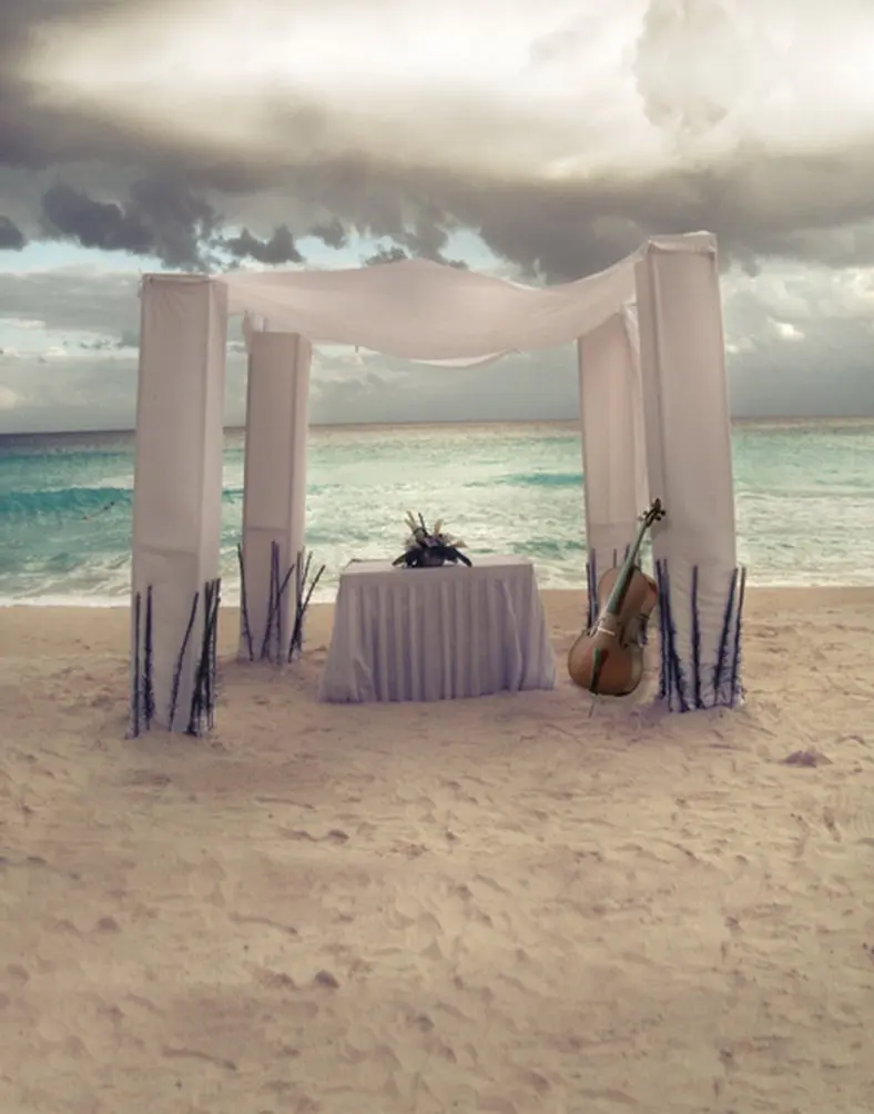 

5x7ft Sea Beach Dinning Table Music Photography Backdrops Photo Props Studio Background