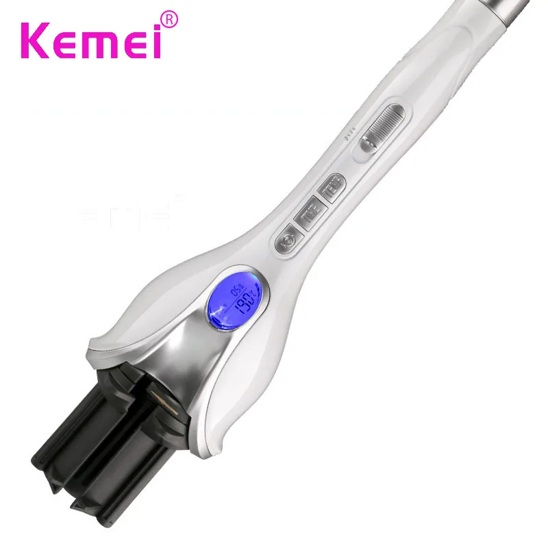 

Hot Sale Professional Kemei Fast Heating Digital Temperature Automatic Curler Magic Hair Curling Barrel Waver EU/US/UK/AU Plug
