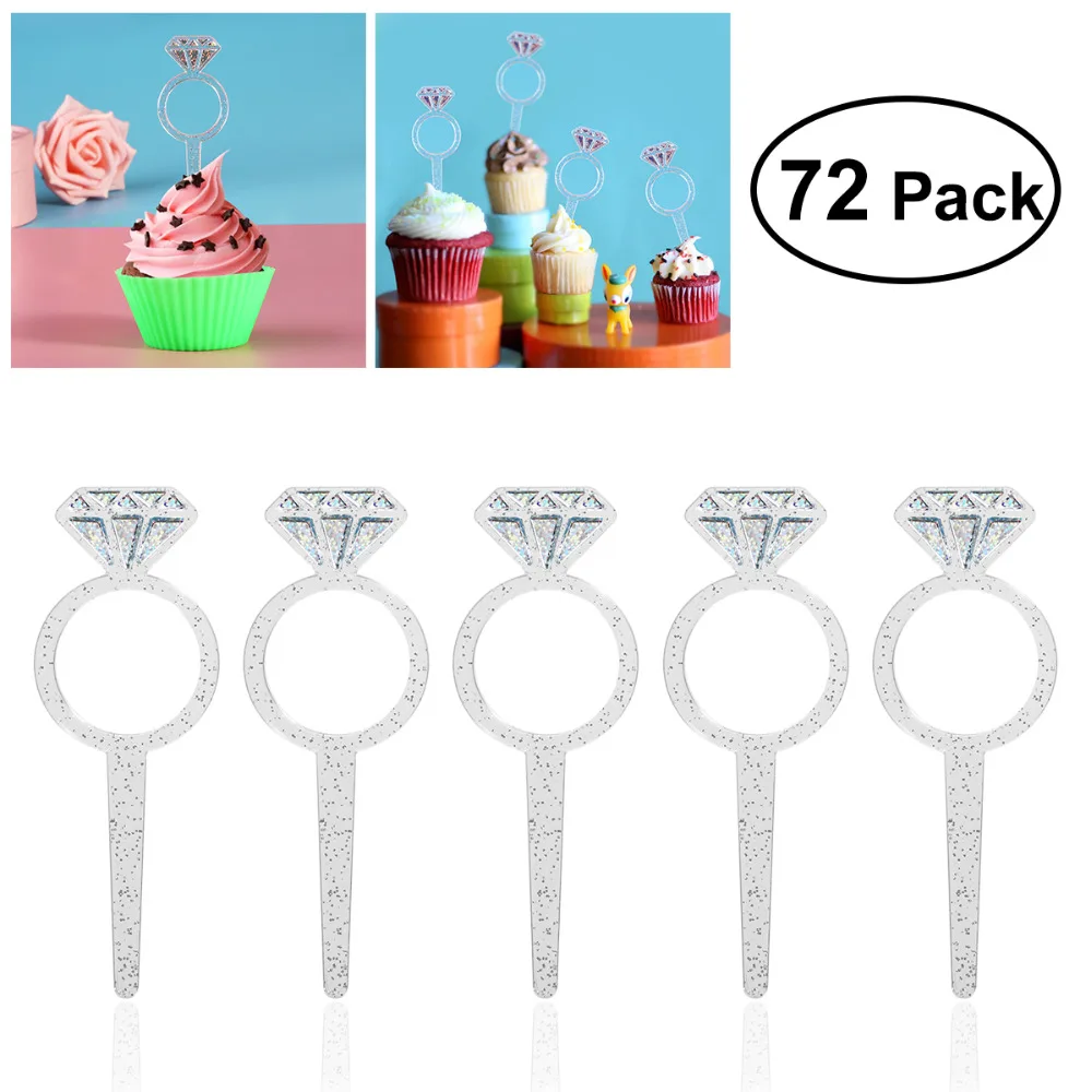 Buy 72 Pcs Plastic Clear Diamond Cake Toppers Cake Decoration Party Ceremony