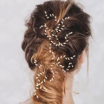 

Crystal Metal Hair Pins Clips Bridal Wedding Tiara Accessories Fashion Head Sticks Headpiece Vintage Braiding Hair Styling Tools
