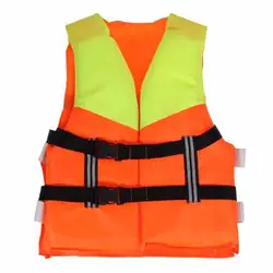 Оранжевый жилет для взрослых детей с регулируемой пряжкой, спасательный жилет для плавания, рыбалки, катания на лодках, спасательный жилет