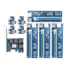 PCIe 1 to 4 PCI express 16X slots Riser Card PCI-E 1X to External 4 PCI-e slot Adapter PCIe Port Multiplier Card for BTC Miner
