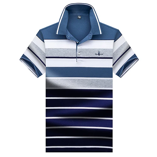 blue Nouveau qualite superieure Hommes de Polo Daffaires marques Polo 3D broderie Polo decontracte hommes de vetements - Цвет: blue