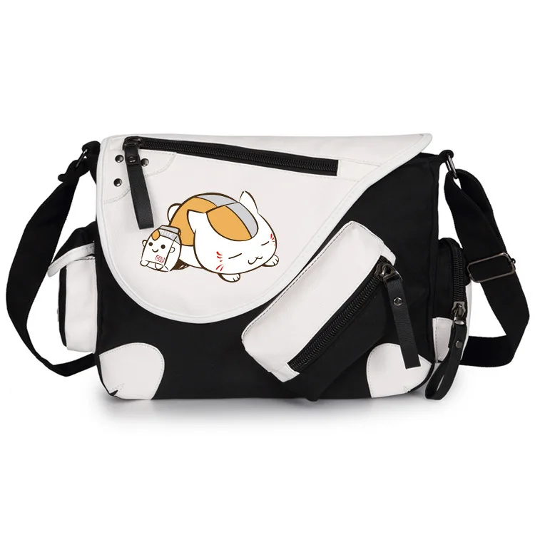 

Anime Natsume Nyanko Cat Teacher Canvas Casual Zipper Handbag Shoulder Bag Crossbody Bags Schoolbags Messenger Bags