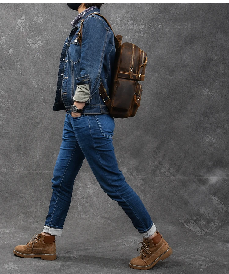 Кожаный рюкзак ручной работы из натуральной кожи рюкзак с верхней ручкой школьная сумка рюкзак tas ретро рюкзак для путешествий