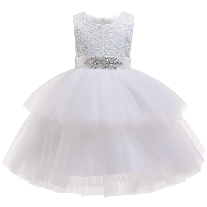 В году, весенне-летнее высококачественное новое платье для девочек удобное элегантное кружевное платье принцессы слоистый Пушистый Детское свадебное платье