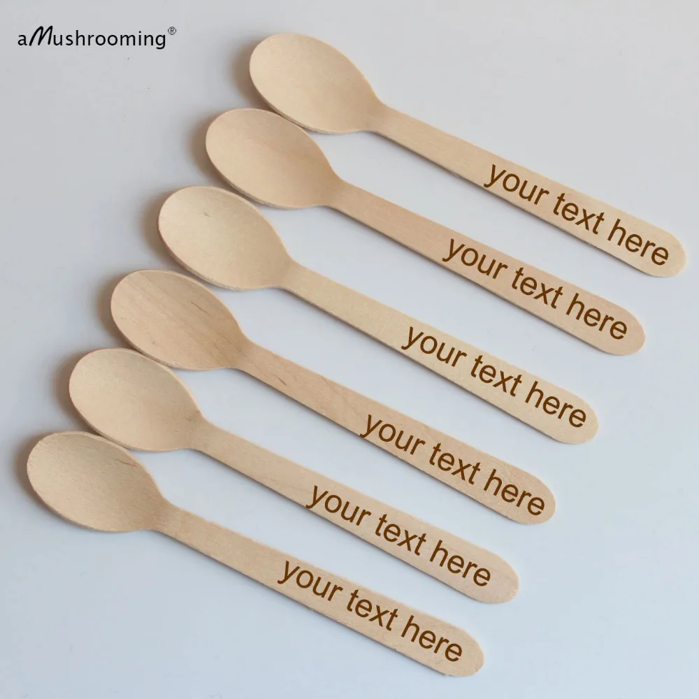 Personalized Cute Wooden Cake Spoons dessert spoons Coffee Spoons For Honey Ice Cream Vintage