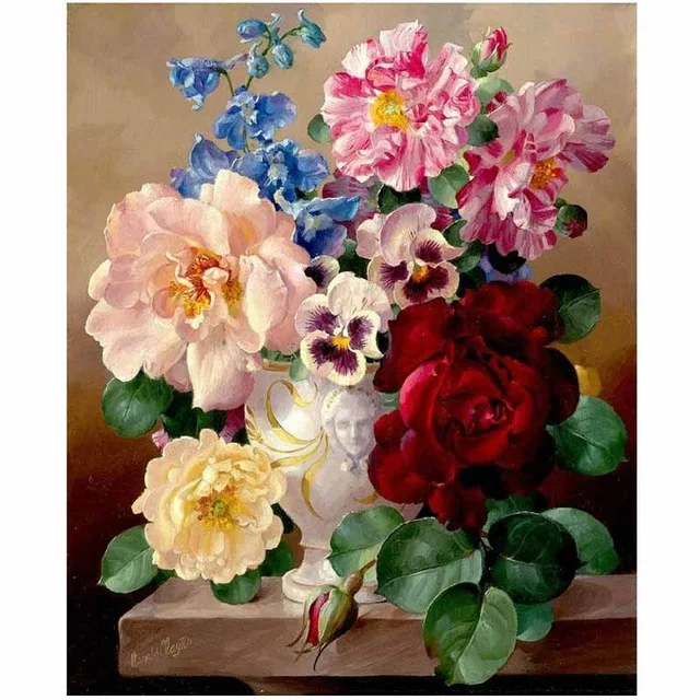 

Chinese cross-stitch patterns for embroidery Diy DMC counted cross stitch printed on canvas Kits European vase picture 55X64CM