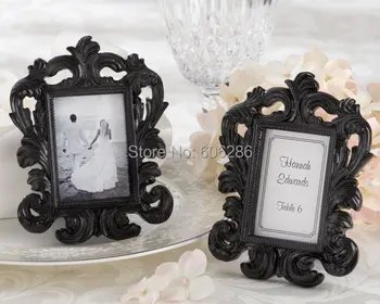 

Wholesale SG 50pcs/lot Resin "Black Baroque" Elegant Place Card Holder/Photo Frame Wedding and Birthday Party Favors