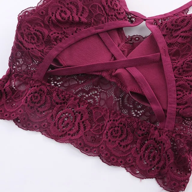 Women Push Up V Neck Lingerie Seamless Lace Women Bra Padded Underwear Sexy Beauty Back Bras 25 LJ0474JR-4