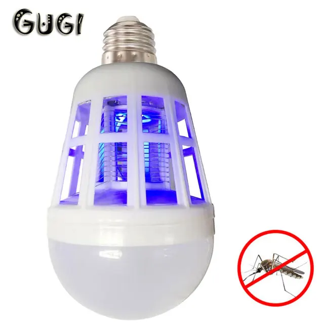 GUGI 2 шт. лампа от комаров 2 в 1 светодиодный светильник электрическая ловушка 220 В 110 В 15 Вт E27 анти-репеллент насекомых Bombillas светодиодный ночник