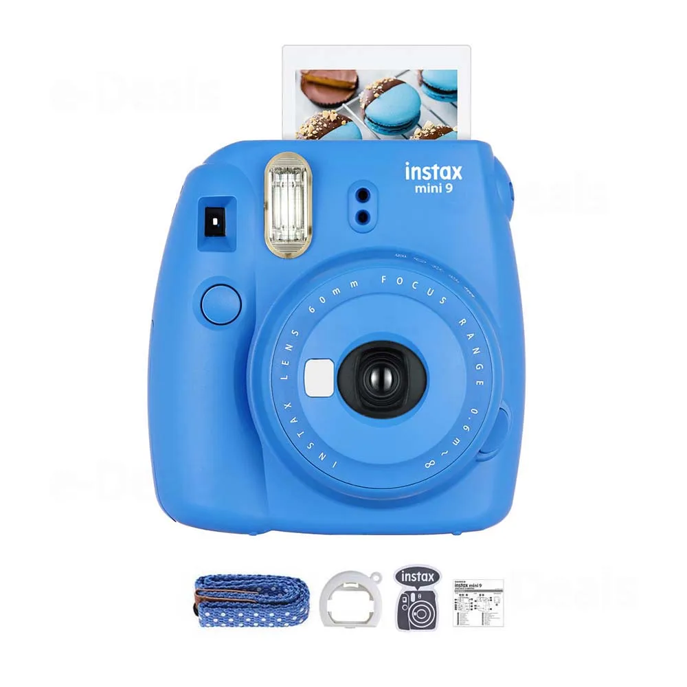 Аутентичная Fuji Fujifilm Instax Mini 9 мгновенная фотокамера 5 цветов с зеркалом для селфи и крупным объективом - Цвет: Cobalt Blue