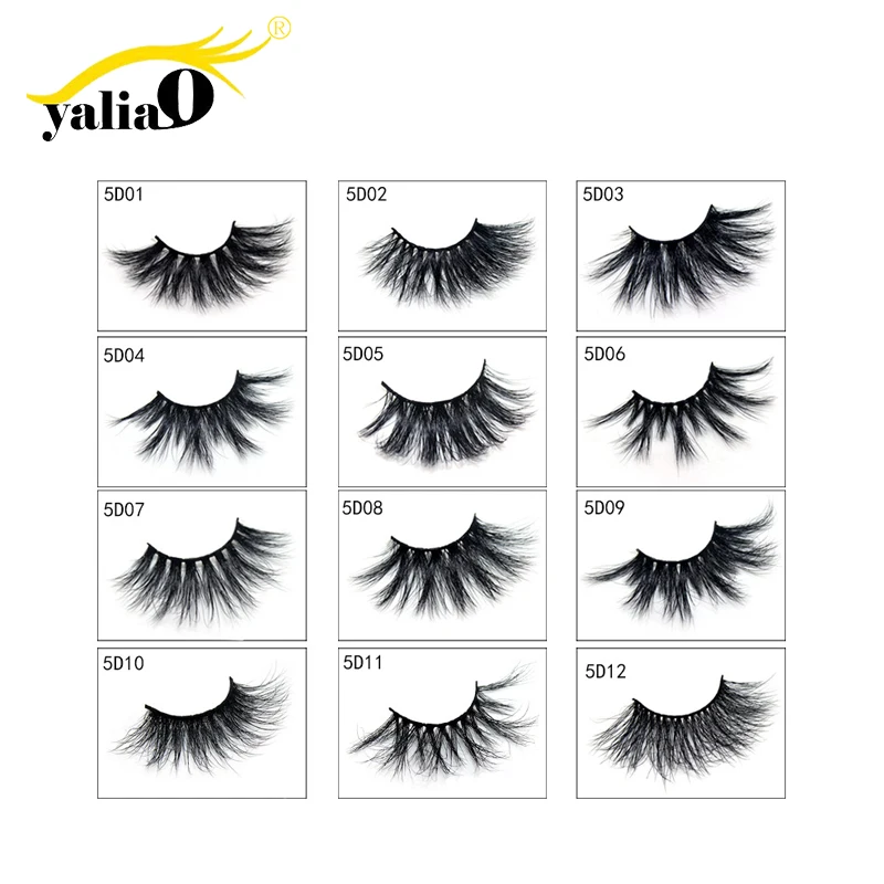 

YALIAO 5D Mink Eyelashes Eyelash Extension Natural Long Soft Mink 100% Handmade Eyes Lashes Makeup Tools 1 Pair For Beauty