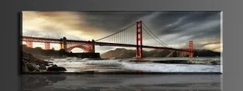 

2016 New Gold Gate Bridge ,1 Panel/Set HD Canvas Print Painting Artwork decorative painting High Quality Cuadros