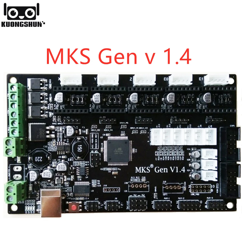 Плата контроллера PCB MKS Gen V1.4 интегрированная материнская плата совместима с Ramps1.4/Mega2560 R3 Поддержка a4988/DRV8825/TMC2100