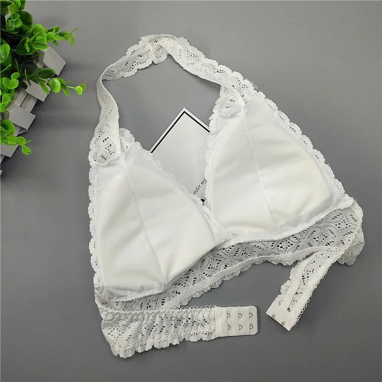 Lace bras bralette Sexy Halfter bra beach Suit Female plus size Women Backless Wirefree Underwear crop Lingerie Brassiere 20