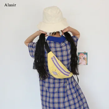 

Alasir Embroidery Fanny Pack for Women Cute Cartoon Chest Bag Lady Casual Embroidery Waist Bag Purple Phone Pouch Purse Girl