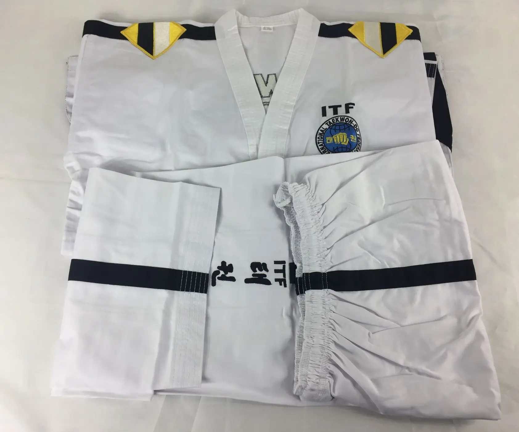 ITF Униформа для тхэквондо 4 6 секций с эполетами/тхэквондо Dobok/униформа боевых