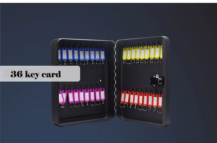 Wall Mounted Key Cabinet Password Lock Security Keybox Storage Box Contains 36 key card For Company Home Office Hanging Car Keys (13)