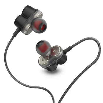 

New In-ear Earphones Dual Drive Stereo 1.2m Wired Metal Double-action Earphones With 3.5mm Standard Jack Universal Tablet Phone