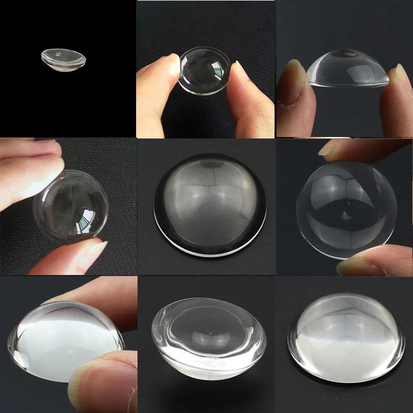

2PCS 6 8 10 12 14 15 16 18 20 25 30MM optical lenses Transparent surface LED Flashlight photics Glass Lighting Plano-convex Lens
