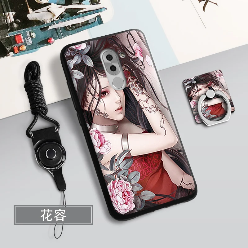 Чехол ALIVO для Huawei honor 6x с 3D рельефом и кольцом мягкий ТПУ чехол полной защитой