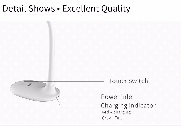 ToJane TG109-C Светодиодная настольная лампа 3 уровня яркости и цвета Светодиодная настольная лампа для глаз дружественная Светодиодная лампа для чтения лампе Bureau USB зарядка Настольная лампа