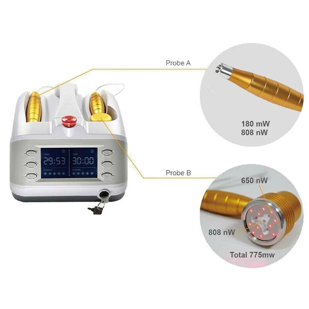 Клиническая сила класс 3R 808nm Диод Низкий уровень холодный лазер малой мощности терапия LLLT облегчение боли аппарат для ухода за здоровьем