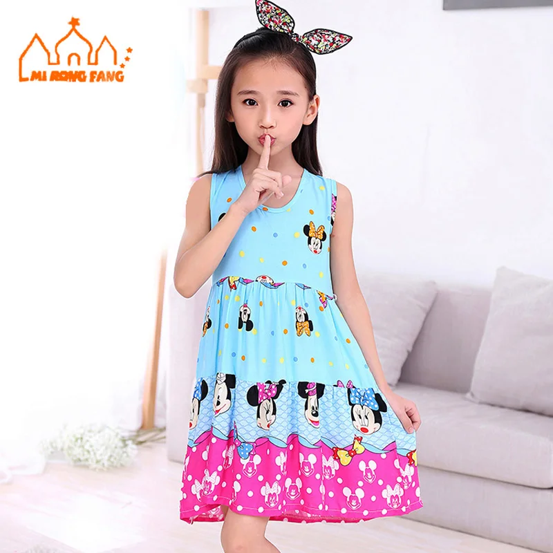 Baby Girls Nightgowns Summer Sleeveless Modal Knitted Nightdress