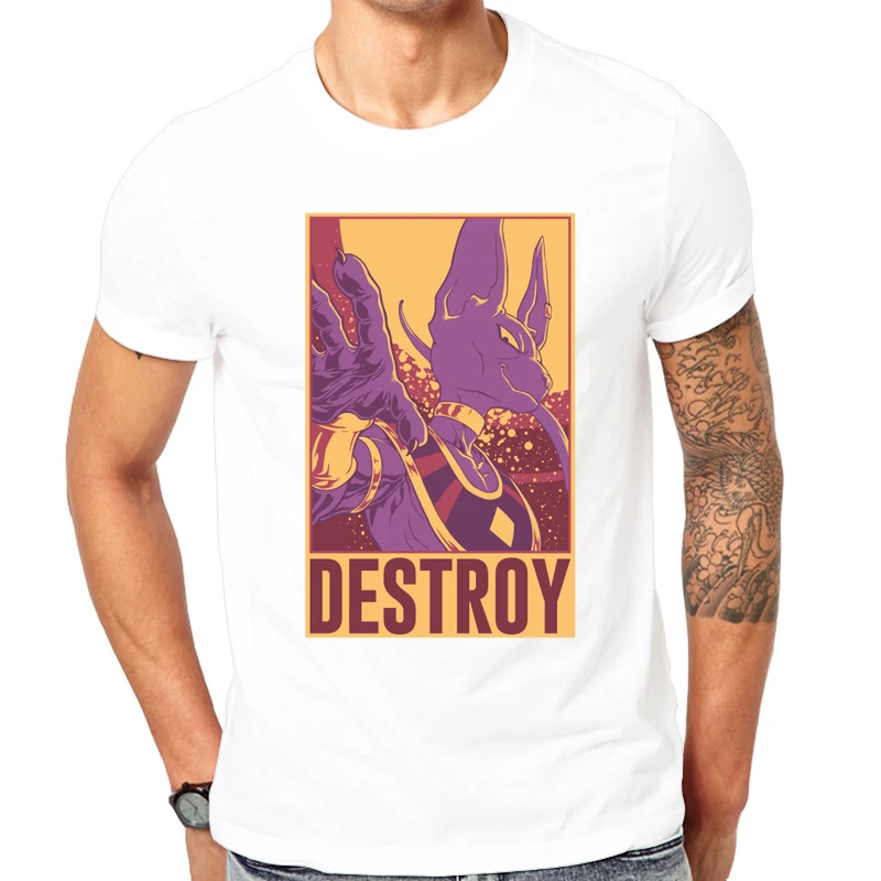 2019 новейшие модные Футболка с принтом Beerus футболка Destroy Летняя мода для мужчин в